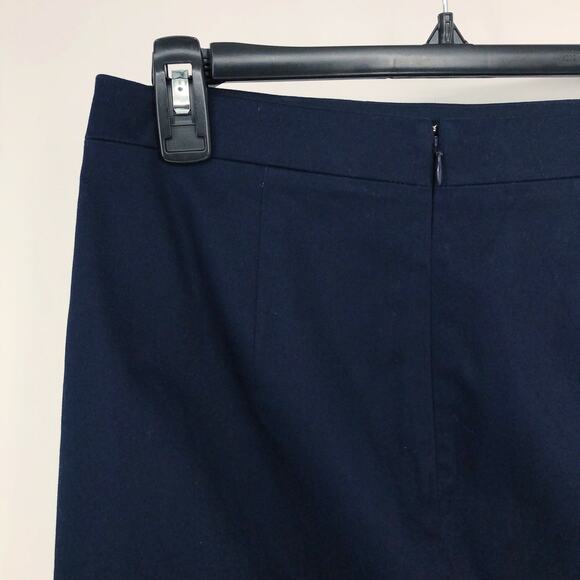 J. Crew Womens Scalloped Sateen Pencil Skirt 2 Navy Blue Stretch High Rise AL208 - Picture 7 of 11